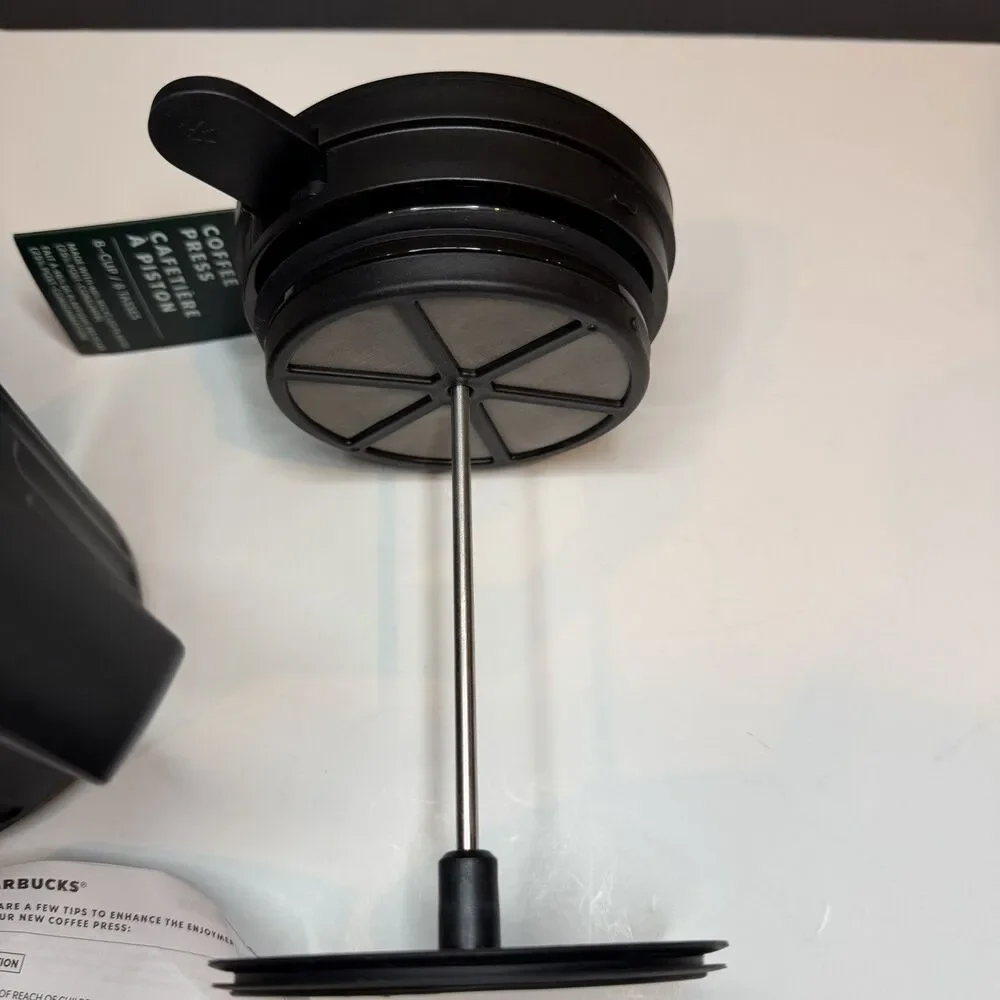 New Starbucks Coffee Press 8 Cups French Press Black Plastic Discontinued